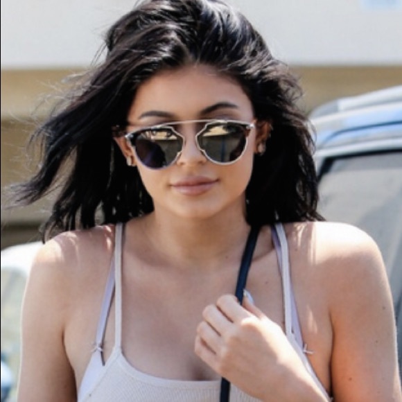 SOLD 🎈CHRISTIAN DIOR So Real Black Gold Leather Aviator Sunglasses Authentic - Picture 8 of 9